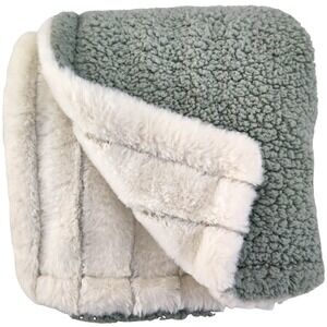 Parent's Choice Ribbed Beige Plush Green Sherpa Baby Blanket Walmart Soft Ivory